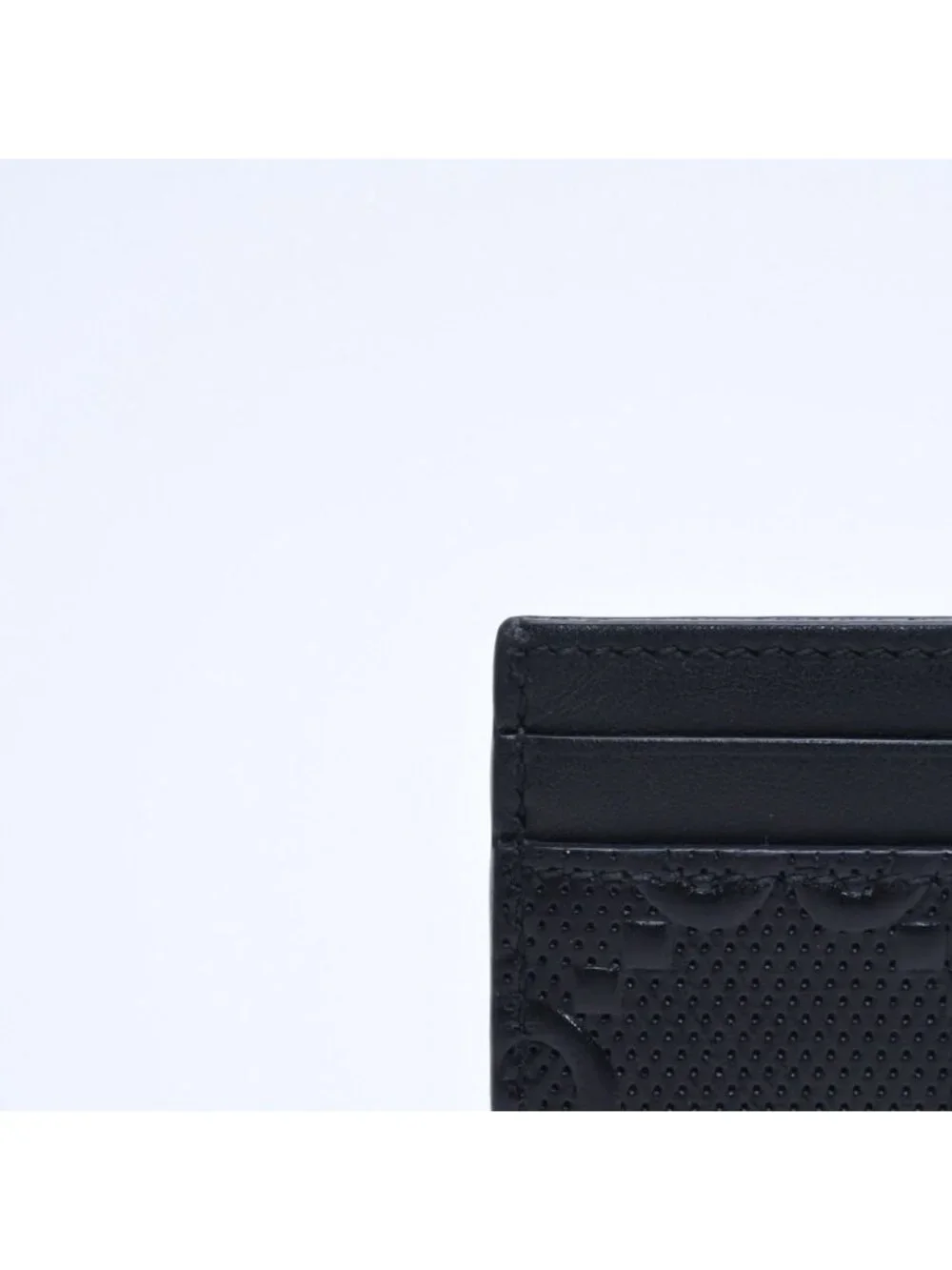 Gucci Card Case Business GG Embossed Leather Black